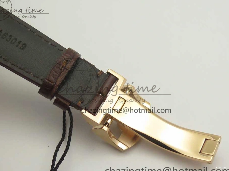 MIROTIME 0501 Portuguese Tourbillon IW5463 RG ZF Best Edition White Dial on Brown Leather Strap Stylish 7174